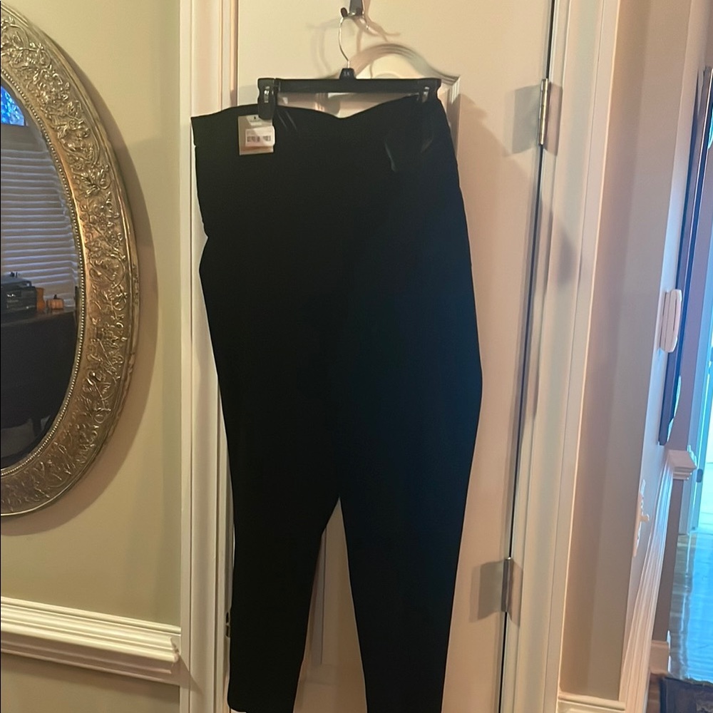New! John mark black velvet straight leg pants 3X
